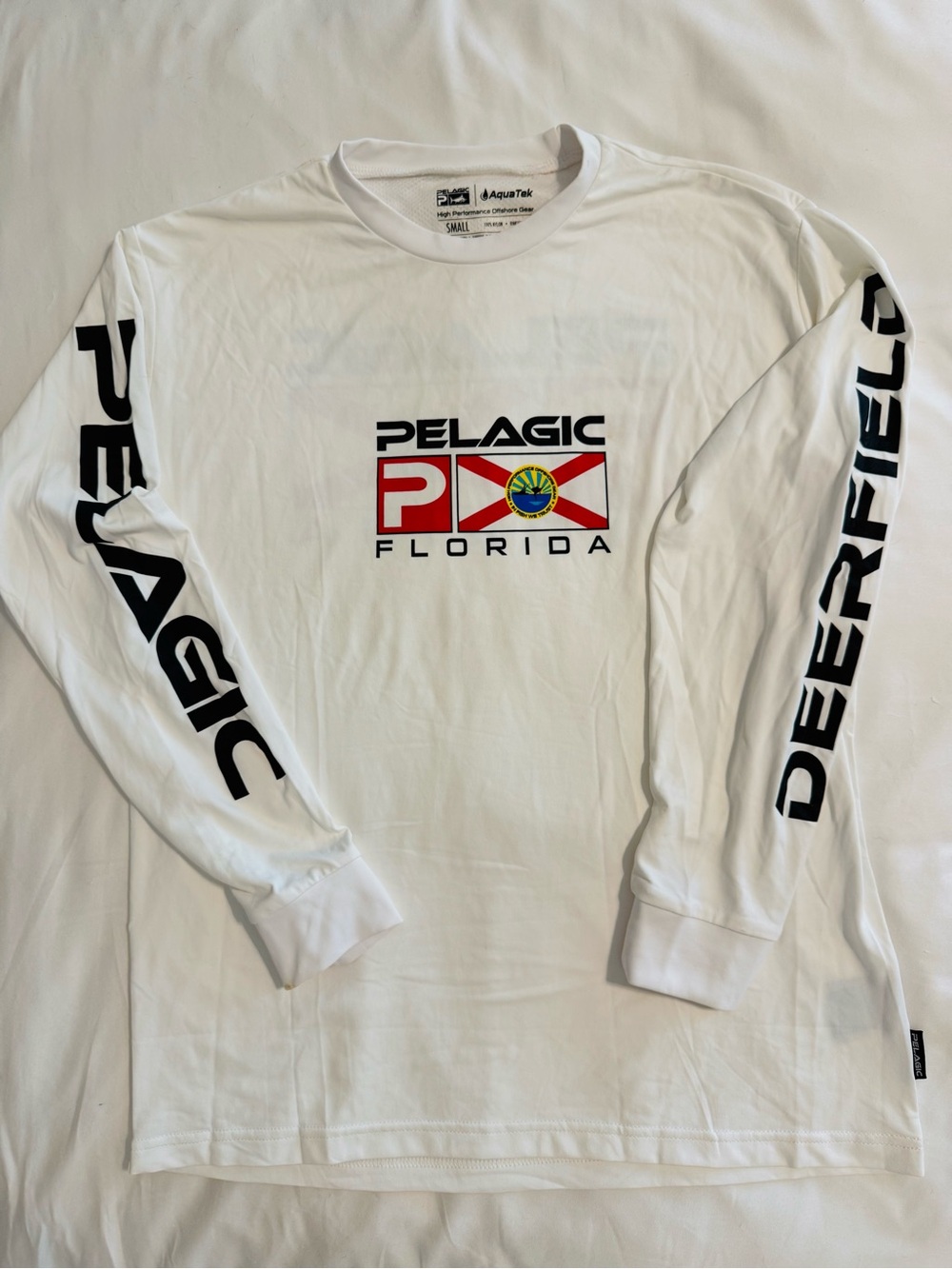 NWOT Pelagic Florida White Logo Long Sleeve Performance Fishing Shirt